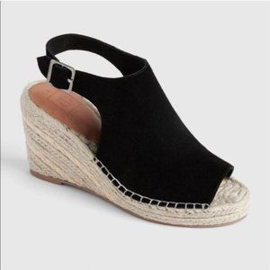 GAP black suede wedge espadrilles